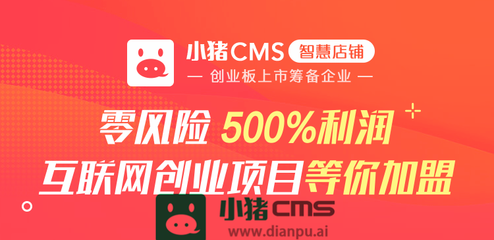 小豬智慧店鋪 開啟互聯網創業新篇章的CMS網加盟項目